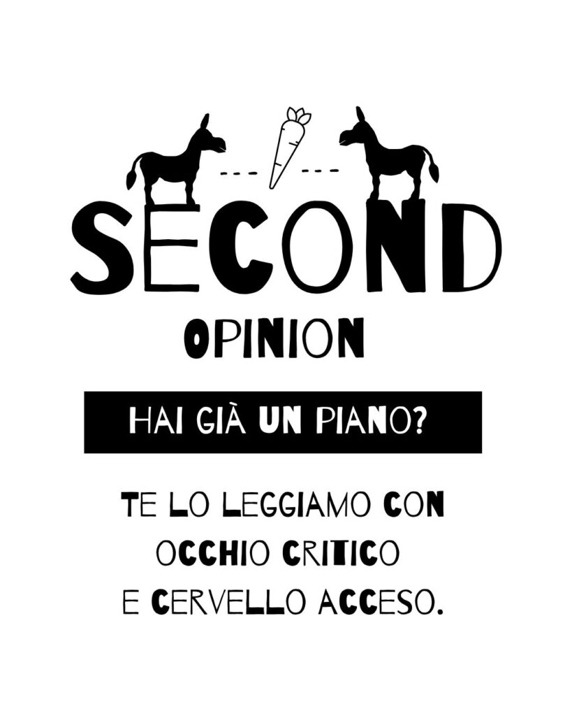 second opinion. hai già un piano? te lo leggiamo con occhio critico e cervello acceso.